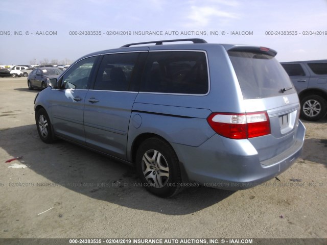 5FNRL38725B046519 - 2005 HONDA ODYSSEY EXL BLUE photo 3