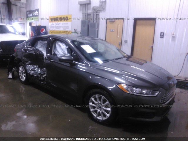 3FA6P0G71GR246676 - 2016 FORD FUSION S GRAY photo 1