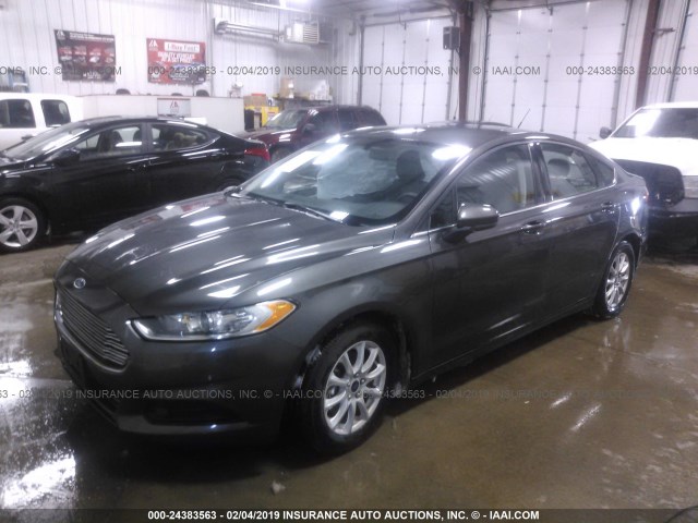 3FA6P0G71GR246676 - 2016 FORD FUSION S GRAY photo 2