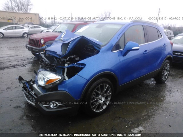 KL4CJ1SM9GB603991 - 2016 BUICK ENCORE SPORT TOURING BLUE photo 2