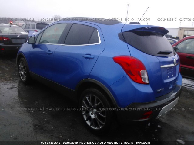 KL4CJ1SM9GB603991 - 2016 BUICK ENCORE SPORT TOURING BLUE photo 3