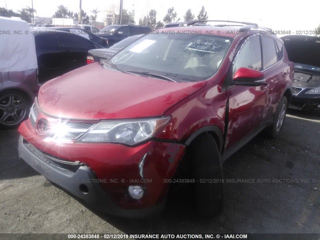 2T3WFREV1FW215182 - 2015 TOYOTA RAV4 XLE წითელი ფოტო 2