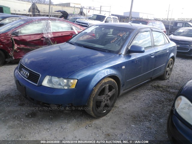 WAULC68E54A156622 - 2004 AUDI A4 1.8T QUATTRO BLUE photo 2