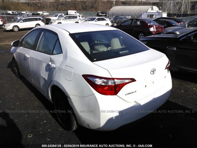 2T1BURHE1EC213974 - 2014 TOYOTA COROLLA L/LE/LE PLS/PRM/S/S PLS WHITE photo 3