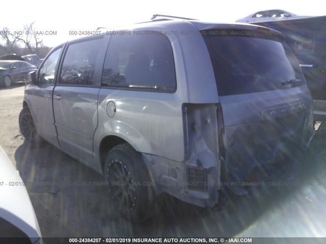 2C4RDGCG3ER155412 - 2014 DODGE GRAND CARAVAN SXT SILVER photo 3