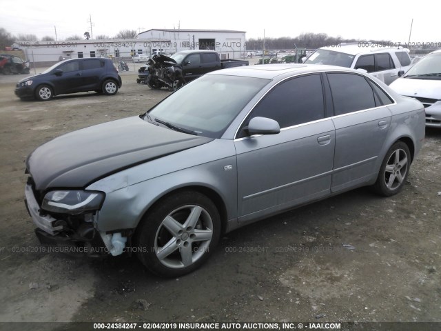 WAUDF78E77A216857 - 2007 AUDI A4 2.0T QUATTRO SILVER photo 2