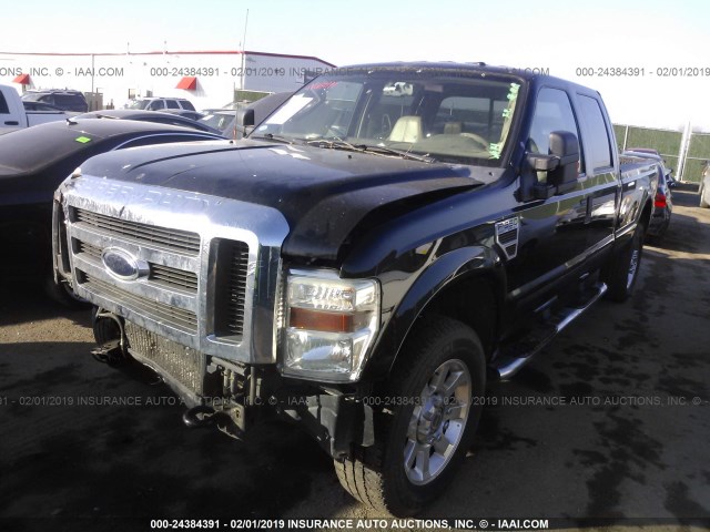 1FTWW31R28EC76153 - 2008 FORD F350 SRW SUPER DUTY BLACK photo 2