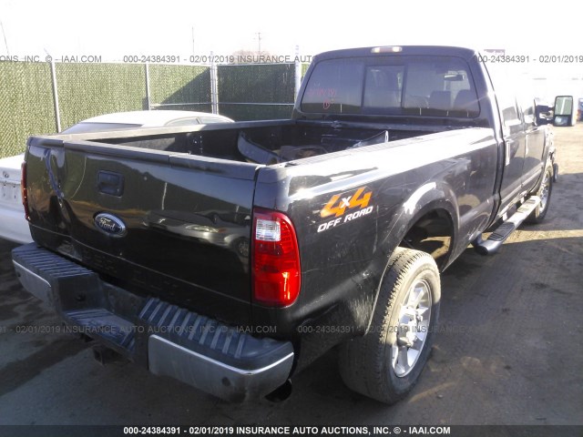 1FTWW31R28EC76153 - 2008 FORD F350 SRW SUPER DUTY BLACK photo 4