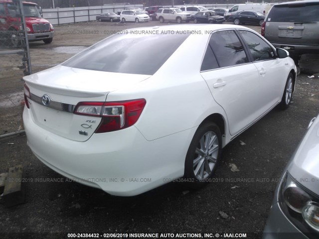 4T1BD1FK3CU037192 - 2012 TOYOTA CAMRY HYBRID/LE/XLE 白色 照片 4
