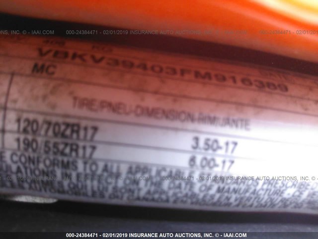 VBKV39403FM916389 - 2015 KTM 1290 SUPER DUKE R ORANGE photo 10