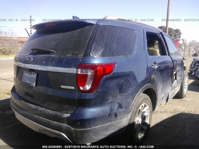 1FM5K7DH7HGA75365 - 2017 FORD EXPLORER XLT BLUE photo 4