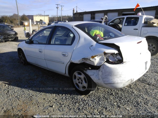 1B3ES46C7YD612310 - 2000 DODGE NEON ES WHITE photo 3