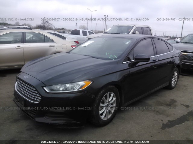 1FA6P0G76F5123635 - 2015 FORD FUSION S BLACK photo 2