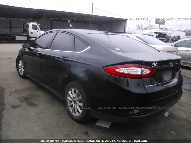 1FA6P0G76F5123635 - 2015 FORD FUSION S BLACK photo 3