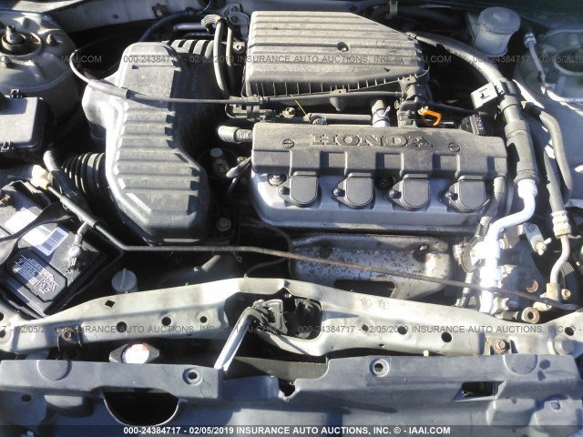 2HGES16394H566815 - 2004 HONDA CIVIC DX VP ვერცხლისფერი ფოტო 10
