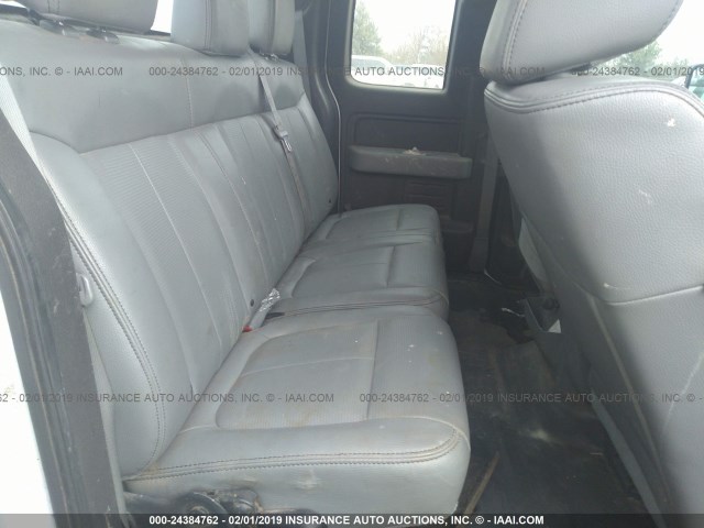 1FTEX1CM2BFB72150 - 2011 FORD F150 SUPER CAB WHITE photo 8