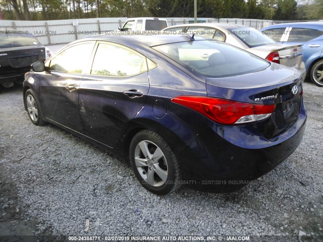 5NPDH4AE5DH437870 - 2013 HYUNDAI ELANTRA GLS/LIMITED BLUE photo 3