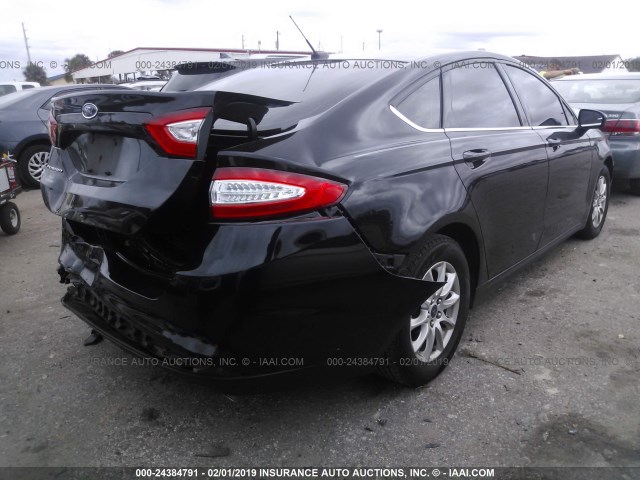 3FA6P0G75GR205628 - 2016 FORD FUSION S BLACK photo 4