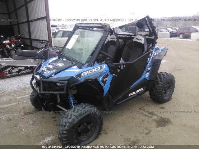 3NSVBE874FF432209 - 2015 POLARIS RZR S 900 EPS BLUE photo 2