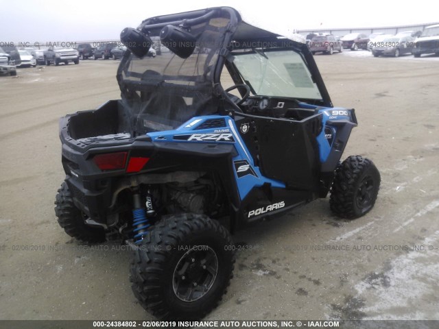 3NSVBE874FF432209 - 2015 POLARIS RZR S 900 EPS BLUE photo 4