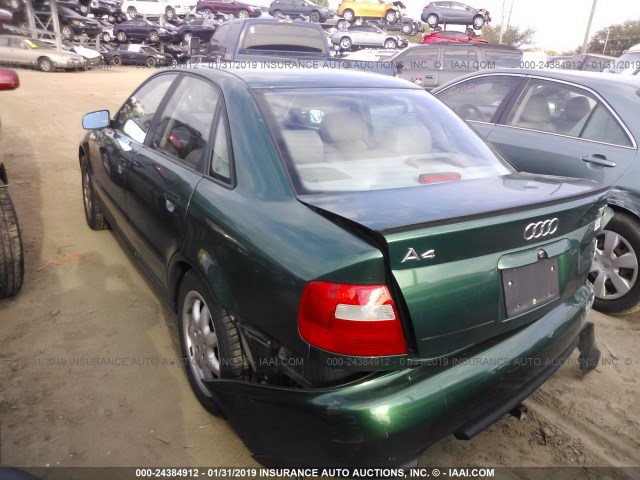 WAUCB28D0WA247576 - 1998 AUDI A4 1.8T QUATTRO GREEN photo 3