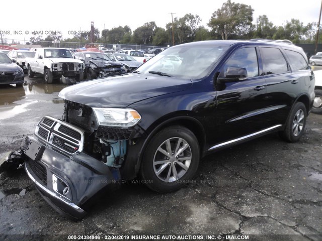 1C4RDHDG4GC308251 - 2016 DODGE DURANGO LIMITED BLACK photo 2