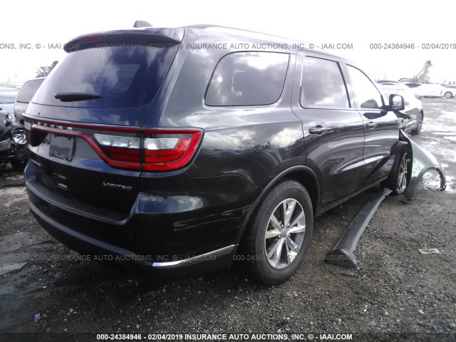 1C4RDHDG4GC308251 - 2016 DODGE DURANGO LIMITED BLACK photo 4