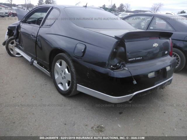 2G1WL15C979363352 - 2007 CHEVROLET MONTE CARLO SS შავი ფოტო 3