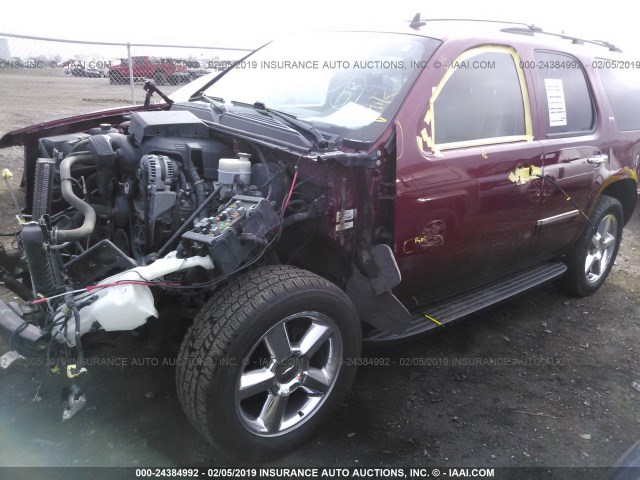 1GNSKCE06BR279604 - 2011 CHEVROLET TAHOE K1500 LTZ RED photo 2