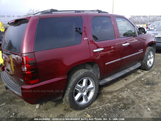 1GNSKCE06BR279604 - 2011 CHEVROLET TAHOE K1500 LTZ RED photo 4