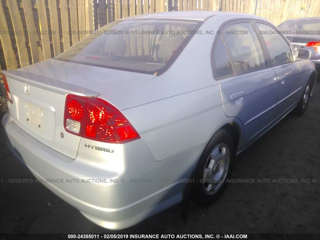 JHMES96604S005059 - 2004 HONDA CIVIC HYBRID SILVER photo 4