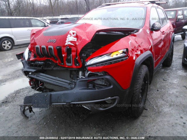 1C4PJMBB5HW599309 - 2017 JEEP CHEROKEE TRAILHAWK RED photo 2