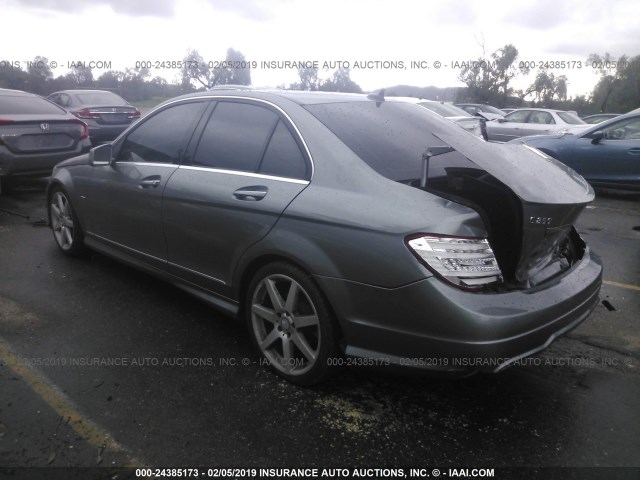 WDDGF4HB6CR206309 - 2012 MERCEDES-BENZ C 250 GRAY photo 3