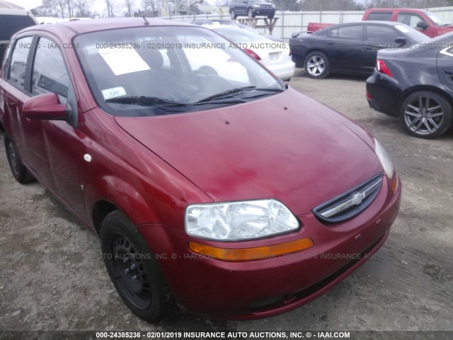 KL1TD66678B107439 - 2008 CHEVROLET AVEO LS RED photo 1