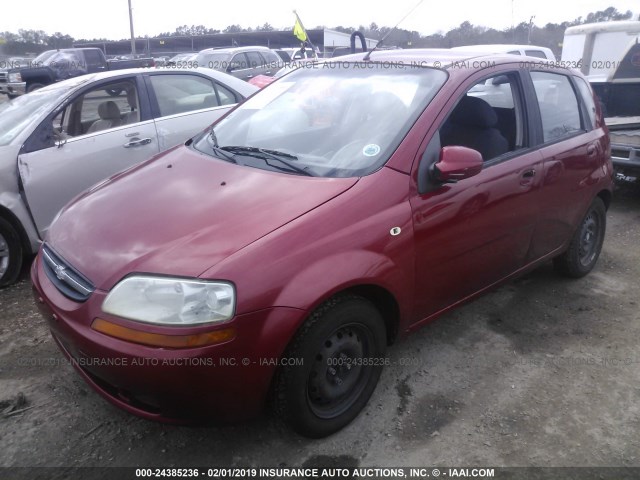 KL1TD66678B107439 - 2008 CHEVROLET AVEO LS RED photo 2