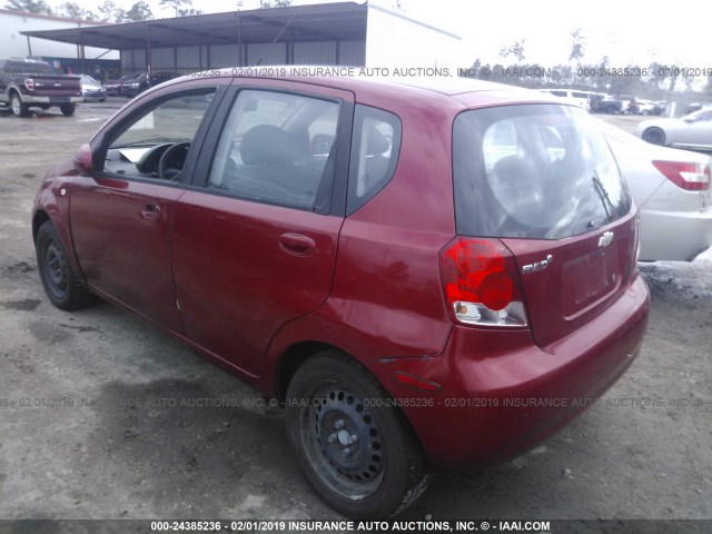 KL1TD66678B107439 - 2008 CHEVROLET AVEO LS RED photo 3