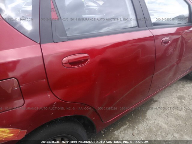 KL1TD66678B107439 - 2008 CHEVROLET AVEO LS RED photo 6