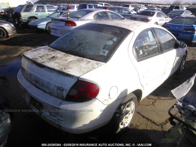 1B3ES46C71D197379 - 2001 DODGE NEON SE/ES WHITE photo 4