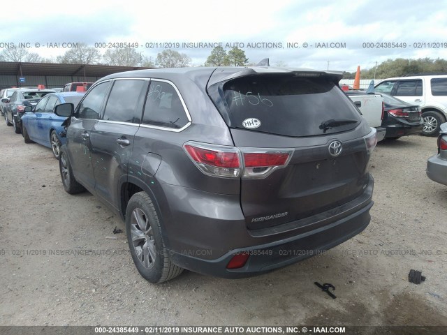 5TDZKRFH1ES026517 - 2014 TOYOTA HIGHLANDER LE/LE PLUS GRAY photo 3