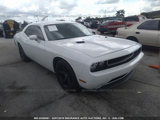 2C3CDYAG1DH511198 - 2013 DODGE CHALLENGER SXT WHITE photo 1