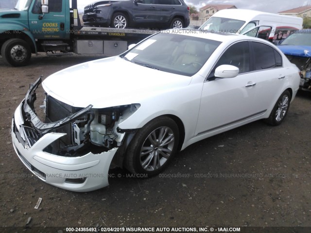 KMHGC4DFXBU125266 - 2011 HYUNDAI GENESIS 4.6L WHITE photo 2