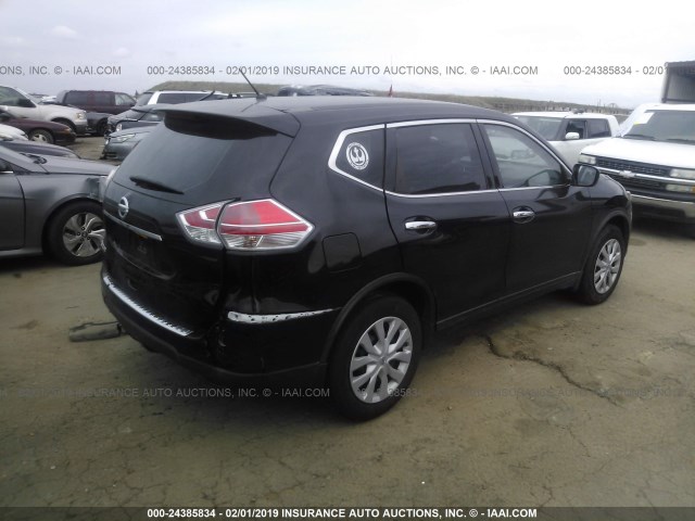 KNMAT2MT7FP507103 - 2015 NISSAN ROGUE S/SL/SV BLACK photo 4