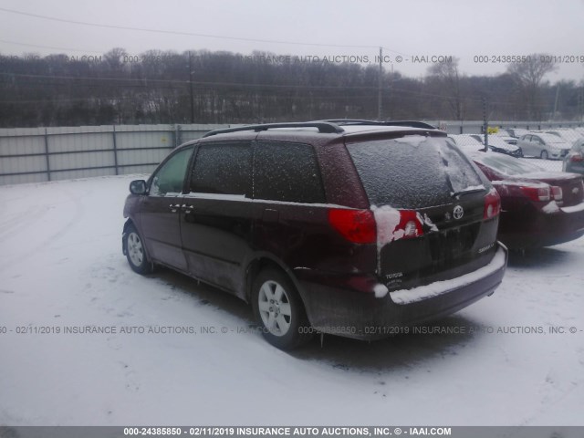 5TDZK23C79S256911 - 2009 TOYOTA SIENNA CE/LE MAROON photo 3