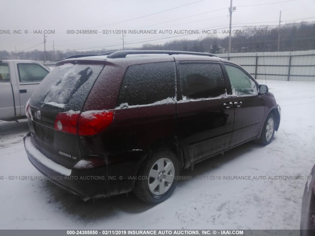 5TDZK23C79S256911 - 2009 TOYOTA SIENNA CE/LE MAROON photo 4