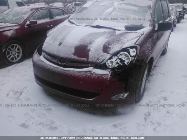 5TDZK23C79S256911 - 2009 TOYOTA SIENNA CE/LE MAROON photo 6