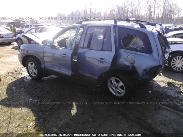 KM8SB12B02U328436 - 2002 HYUNDAI SANTA FE GL BLUE photo 3