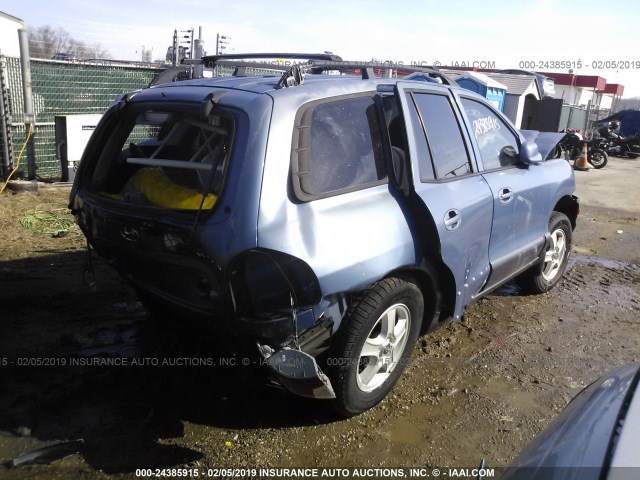 KM8SB12B02U328436 - 2002 HYUNDAI SANTA FE GL BLUE photo 4