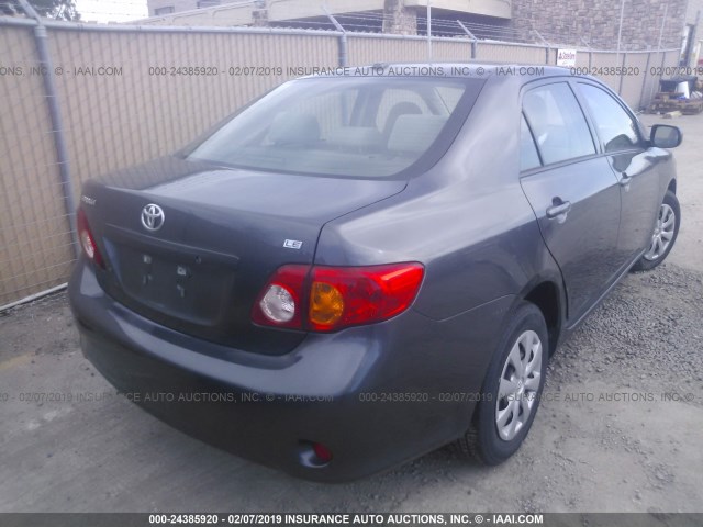 JTDBL40EX99085389 - 2009 TOYOTA COROLLA LE/XLE GRAY photo 4