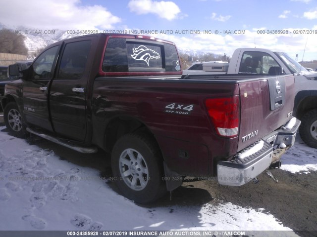 1N6AA07B95N556453 - 2005 NISSAN TITAN XE/SE/LE RED photo 3