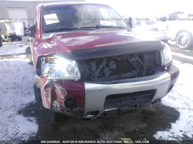 1N6AA07B95N556453 - 2005 NISSAN TITAN XE/SE/LE RED photo 6
